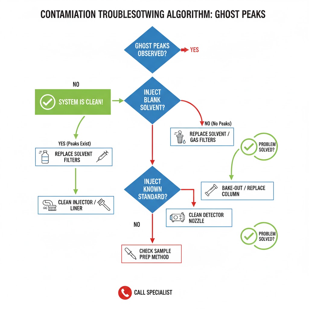 نقشه مسیر نمونه در GC و نشان دادن نقاط کانونی آلودگی و روش پاکسازی هر بخش