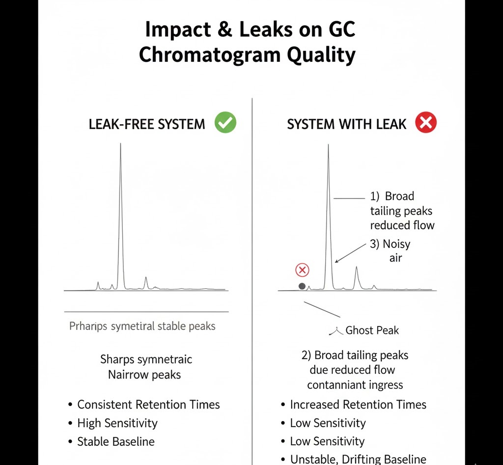 نقشه نقاط داغ (Hotspots) و محل های شایع نشتی در یک دستگاه کروماتوگرافی گازی